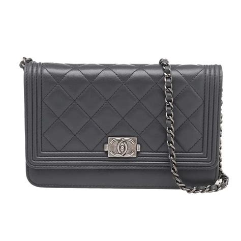 chanel boy wallet on chain grey|chanel red wallet on chain.